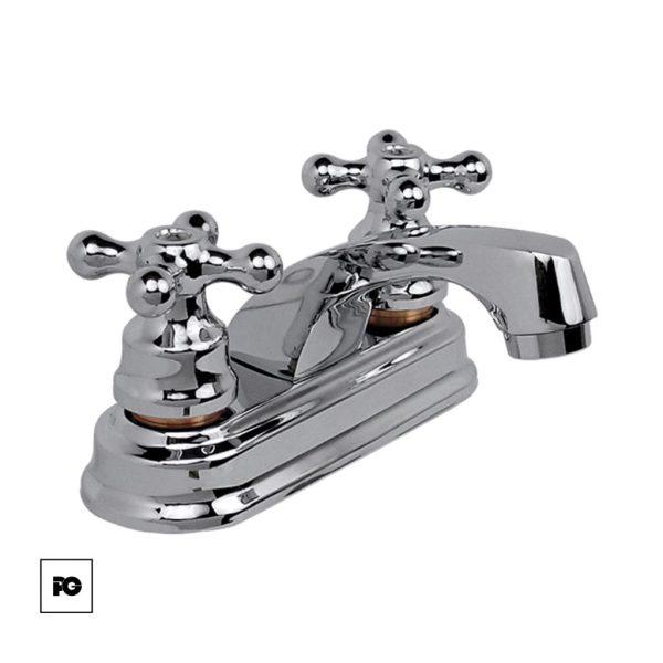 Mezcladora para lavabo con manerales cruceta, modelo 23-CRE.