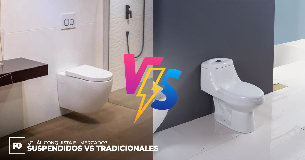 Sanitarios suspendidos vs. Tradicionales de una pieza