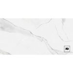 White marble texture with subtle gray veins and a small fg logo in a black square at the bottom-right corner.