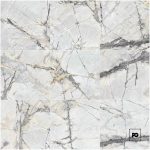 Grid of nine light gray marble tiles with dark vein patterns across; bottom-right contains a small pg logo.